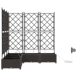 Jardinières de jardin 1 pc Marron 120 x 120 x 126 cm Plastique 