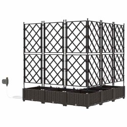 Jardinières de jardin 1 pc Marron 120 x 120 x 126 cm Plastique 
