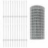 Clôture Euro avec 11 poteaux en U Argent 0.6x50 m Acier 
