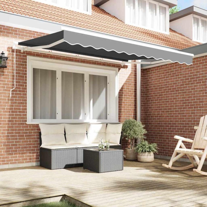 Cadre de store extensible à manivelle 2,5 x 2 m en métal 