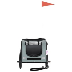Remorque de vélo pour animaux de compagnie noir et gris 