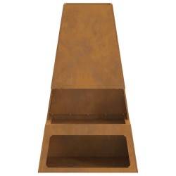 brasero avec rangement pour bûches 60x35x100 cm en acier Weathering 