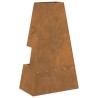 brasero avec rangement pour bûches 60x35x100 cm en acier Weathering 