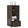 Armoire de rangement jardin marron 50x55x115 cm résine tressée 