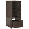 Armoire de rangement jardin marron 50x55x115 cm résine tressée 