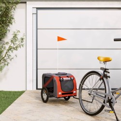 Remorque de vélo pour animaux de compagnie orange et gris 