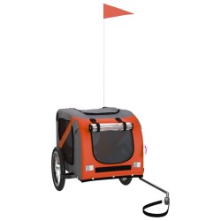 Remorque de vélo pour animaux de compagnie orange et gris 