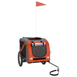 Remorque de vélo pour animaux de compagnie orange et gris 