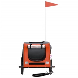 Remorque de vélo pour animaux de compagnie orange et gris 