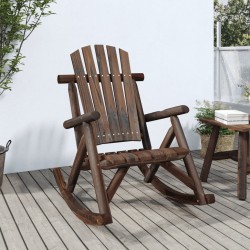 Chaise à bascule de jardin 69x96x101 cm bois massif d'épicéa 