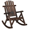 Chaise à bascule de jardin 69x96x101 cm bois massif d'épicéa 