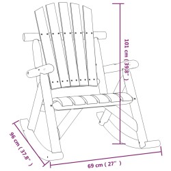 Chaise à bascule de jardin 69x96x101 cm bois massif d'épicéa 