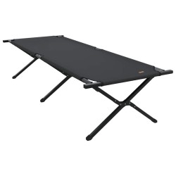 Lit de plage pliable , 2 pièces, noir, avec sac de transport en tissu Oxford 600D. 