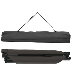 Lit de plage pliable , 2 pièces, noir, avec sac de transport en tissu Oxford 600D. 