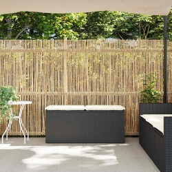 Banc de jardin avec coussin noir 110x40x44 cm résine tressée 