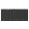 Banc de jardin avec coussin noir 110x40x44 cm résine tressée 