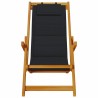 Chaises de plage pliantes 2 pcs Black Bois d'acacia massif & Textilène 
