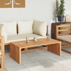 Table d'appoint de jardin 110x55x35.5 cm en bois massif de teck 