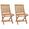 Chaises de jardin pliables lot de 2 Bois de teck massif 