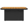 Table de jardin noir 90x55x71 cm résine tressée et bois acacia 