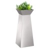 Porte-plante sur pilier de jardin avec un bol de 40x40x100 cm en inox. 