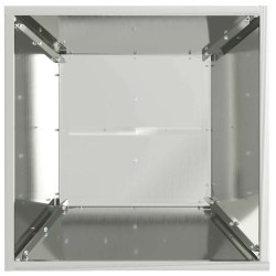 Porte-plante sur pilier de jardin avec un bol de 40x40x100 cm en inox. 