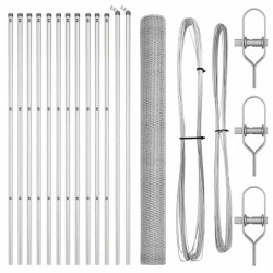 Kit de clôture Ensemble de 2 Acier galvanisé Large Durable 