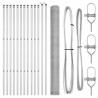 Kit de clôture Ensemble de 2 Acier galvanisé Large Durable 