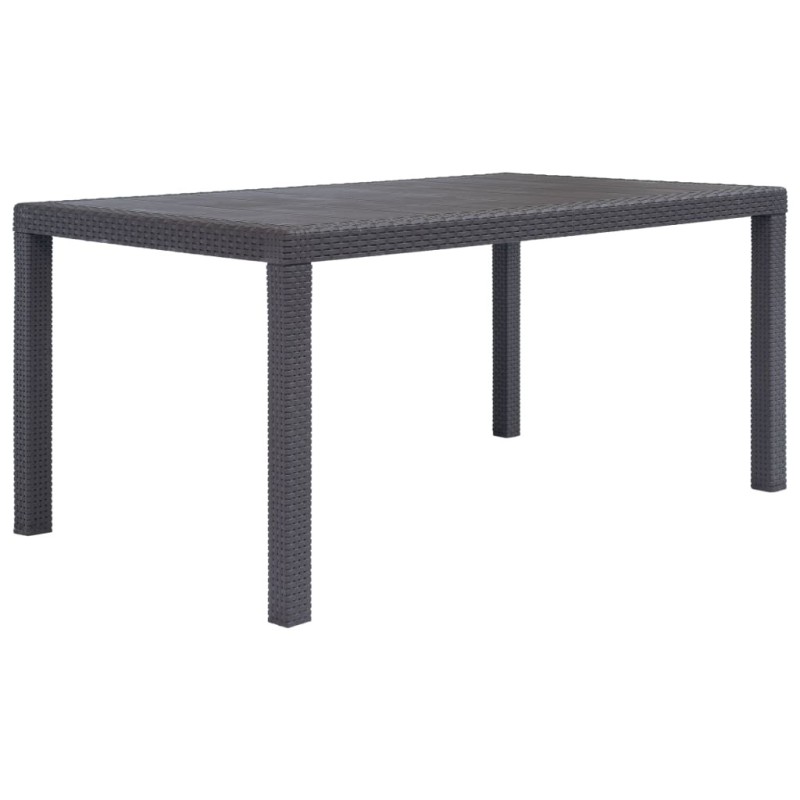 Table de jardin Marron 150x90x72 cm Plastique Aspect de rotin Table de jardin Marron 150x90x72 cm Plastique Aspect de rotin