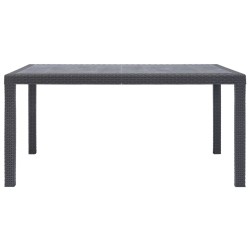 Table de jardin Marron 150x90x72 cm Plastique Aspect de rotin 
