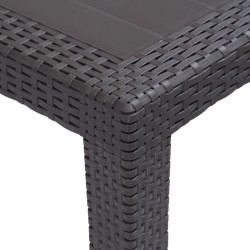 Table de jardin Marron 150x90x72 cm Plastique Aspect de rotin 