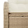 Canapé de jardin 2 places avec coussins beige en poly rattan 