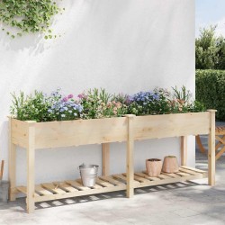 Jardinier avec grilles 203x53x76 cm en bois massif de sapin 