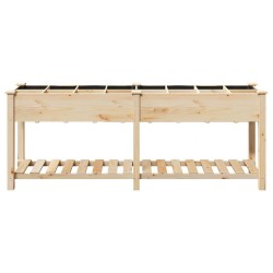Jardinier avec grilles 203x53x76 cm en bois massif de sapin 