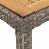 Table de salle à manger de jardin grise 150x90x75 cm poly rotin 