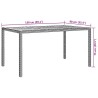 Table de salle à manger de jardin grise 150x90x75 cm poly rotin 
