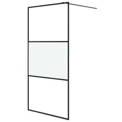 Paroi de douche Noir 100x195 cm Verre ESG demi-dépoli 