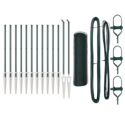 Set de Clôture 2 pièces Vert forêt Métal recouvert de plastique 