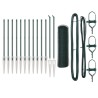 Set de Clôture 2 pièces Vert forêt Métal recouvert de plastique 