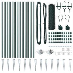 Set de Clôture 2 pièces Vert forêt Métal recouvert de plastique 