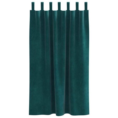 Rideaux occultants avec boucles de suspension 2 pcs Velours vert foncé 