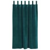 Rideaux occultants avec boucles de suspension 2 pcs Velours vert foncé 