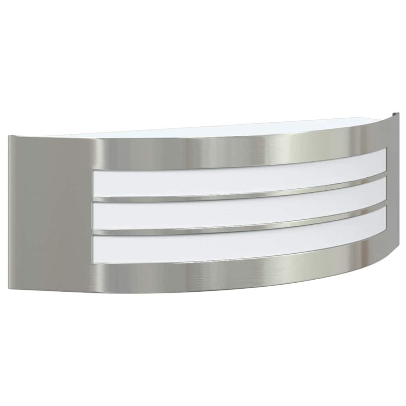 Applique murale extérieure 2 pcs Argent Acier inoxydable IP44 