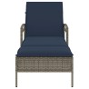 Chaise longue avec coussin Gris 63 x 200 x 81 cm Résine tressée (États-Unis uniquement) 
