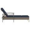 Chaise longue avec coussin Gris 63 x 200 x 81 cm Résine tressée (États-Unis uniquement) 
