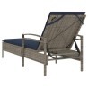 Chaise longue avec coussin Gris 63 x 200 x 81 cm Résine tressée (États-Unis uniquement) 