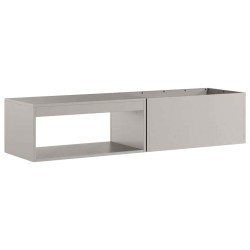 Brasero avec rangement pour bûches 160x45x35 cm en acier weathering 