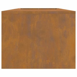 Brasero avec rangement pour bûches 160x45x35 cm en acier weathering 