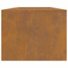 Brasero avec rangement pour bûches 160x45x35 cm en acier weathering 