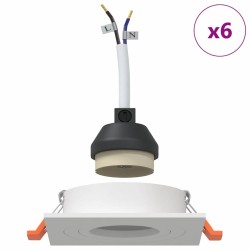 Projecteurs encastrés 6 pcs Carré GU10 Blanc 91x91 mm 